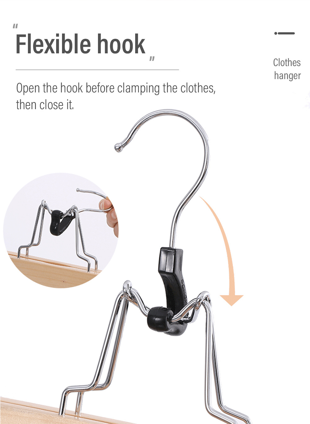 Solid Wood Skirt Clamp Higt-grade Pants Rack-4